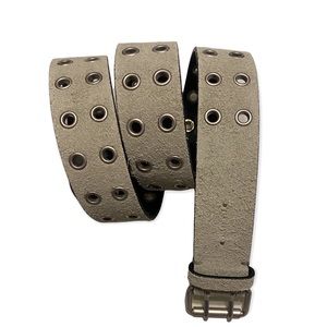 ALLSAINTS suede leather grommet belt